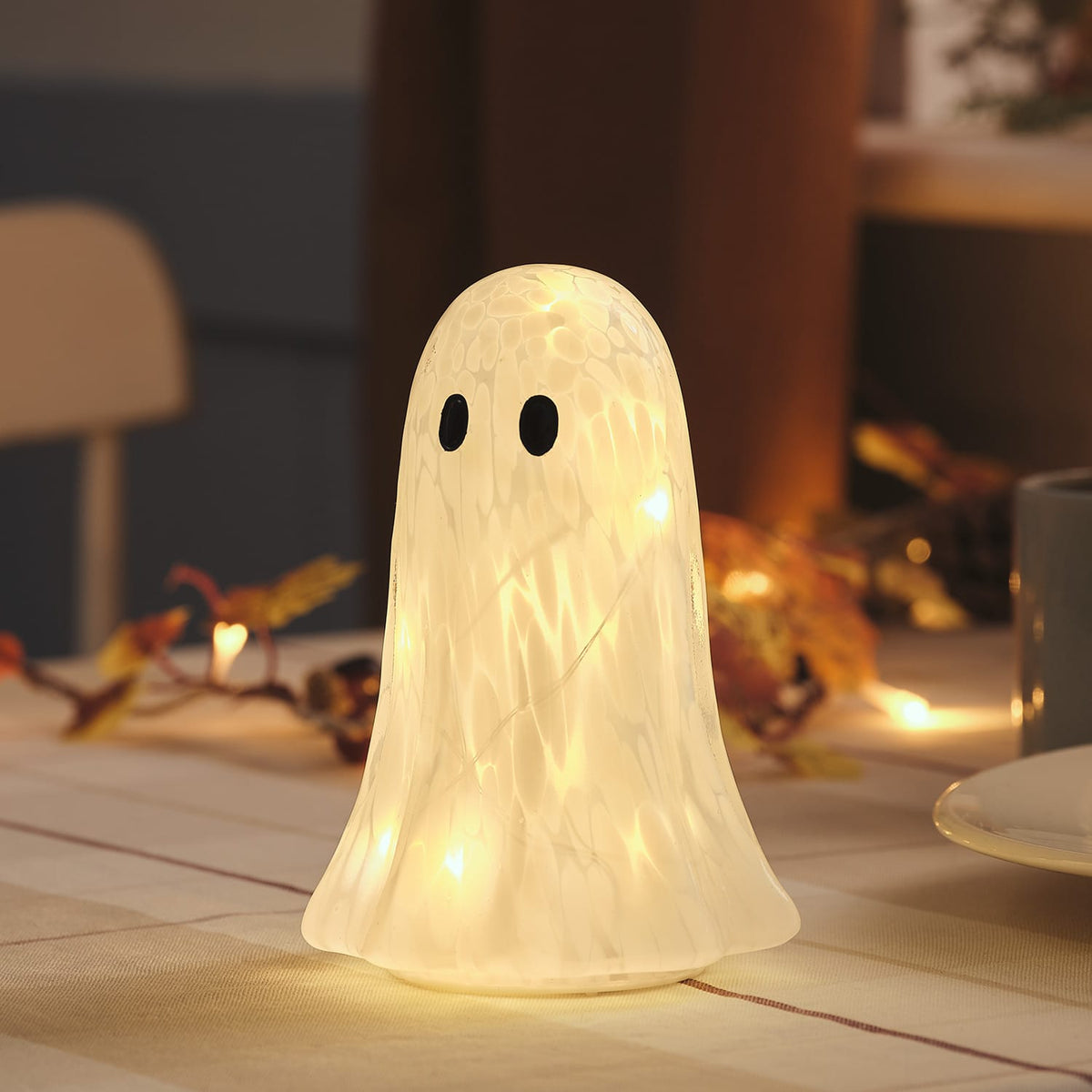 Gertie the Ghost Large Confetti Glass LED Halloween Decoration