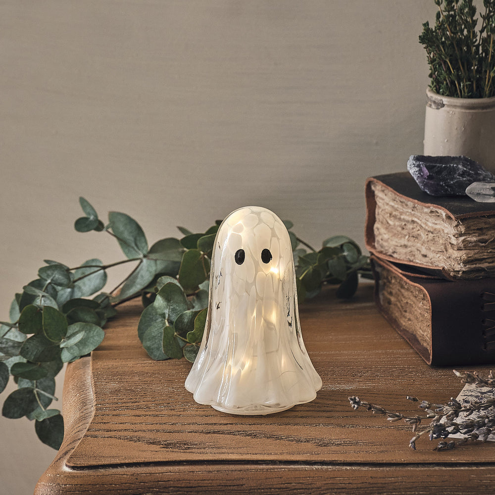 Gertie the Ghost Confetti Glass LED Halloween Decoration