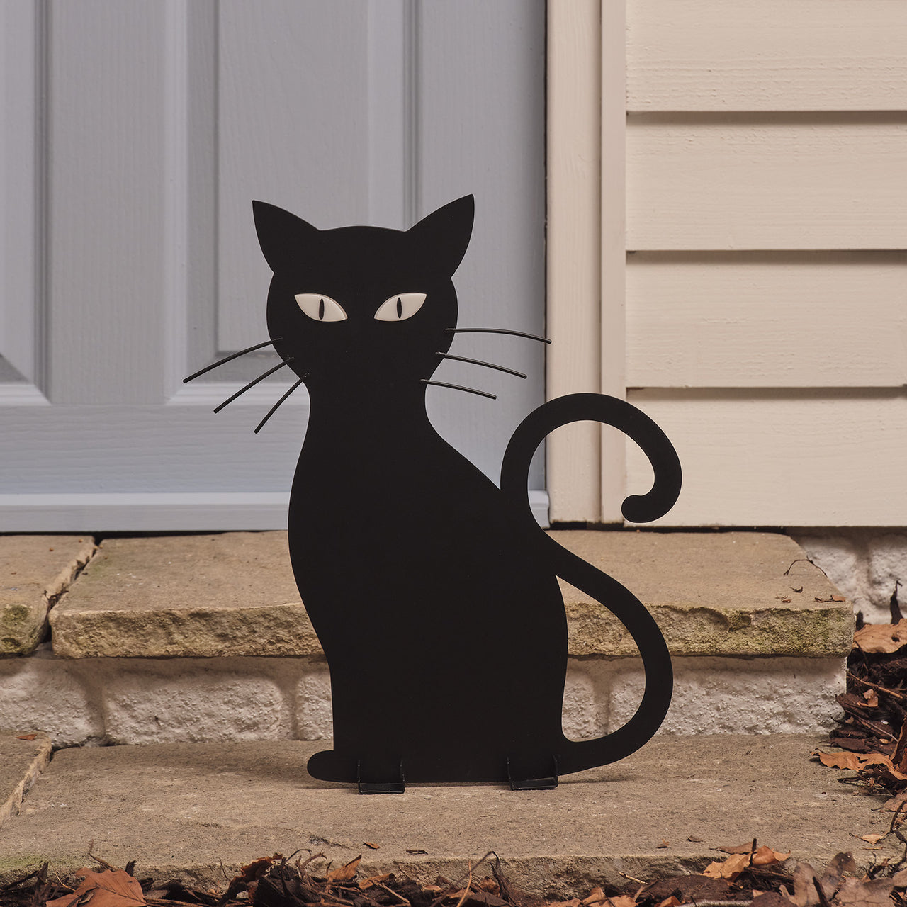 Always Watching Caleb Cat with LED Eyes Outdoor Halloween Silhouette Stake Light