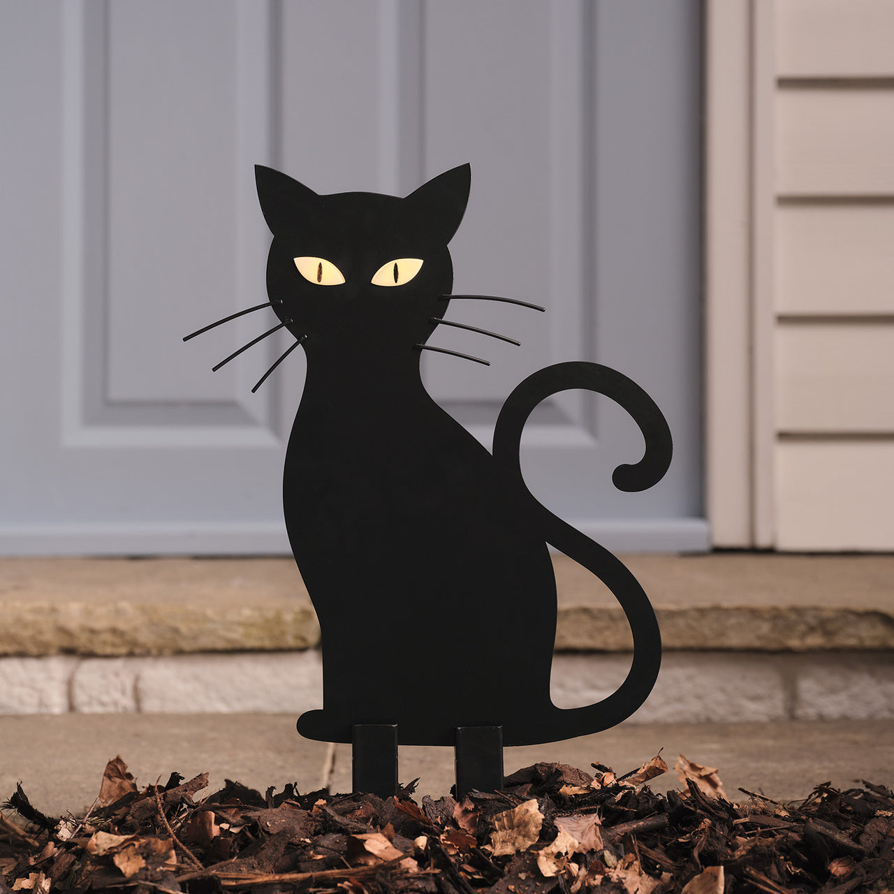 Always Watching Caleb Cat with LED Eyes Outdoor Halloween Silhouette Stake Light