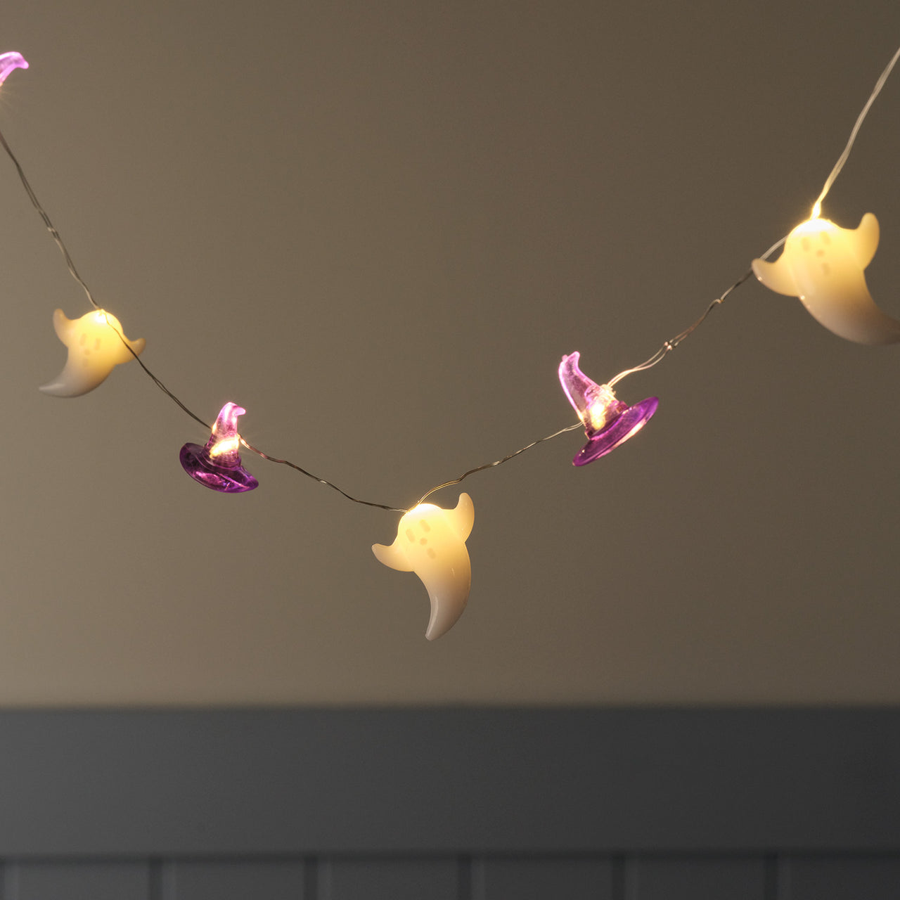 20 Ghost & Witch Hat Halloween Micro LED Fairy Lights
