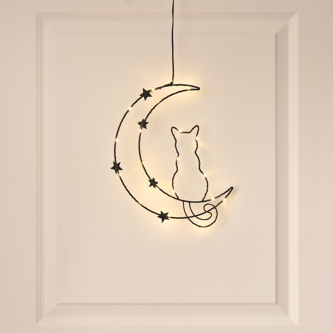 Osby Black Cat & Moon LED Halloween Silhouette Decoration