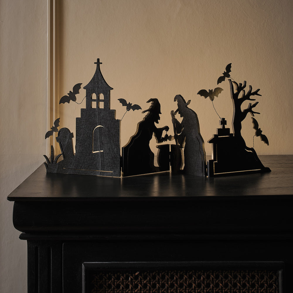 Toil & Trouble LED Witch Halloween Window Decoration
