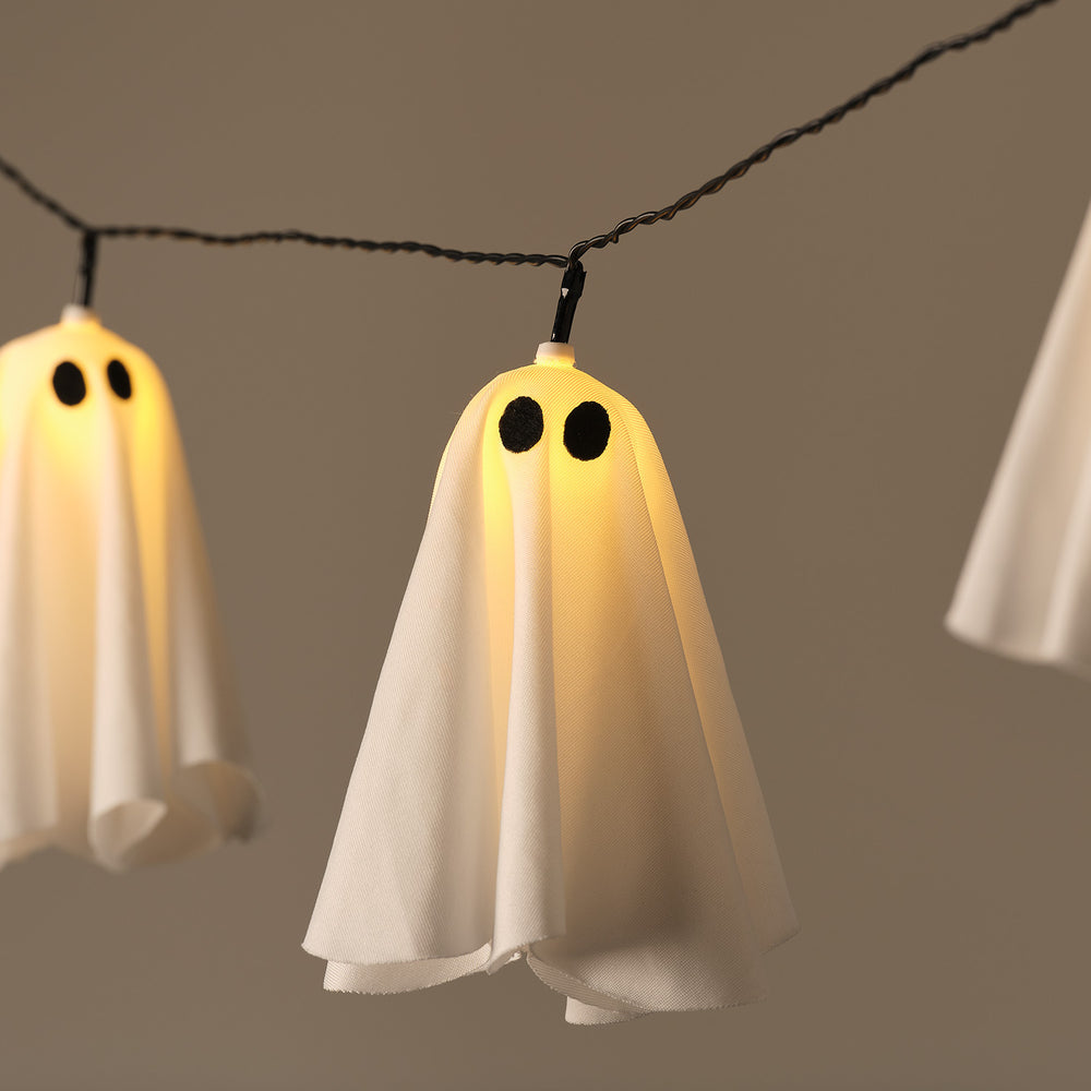 10 Ghost LED Outdoor Halloween String Lights