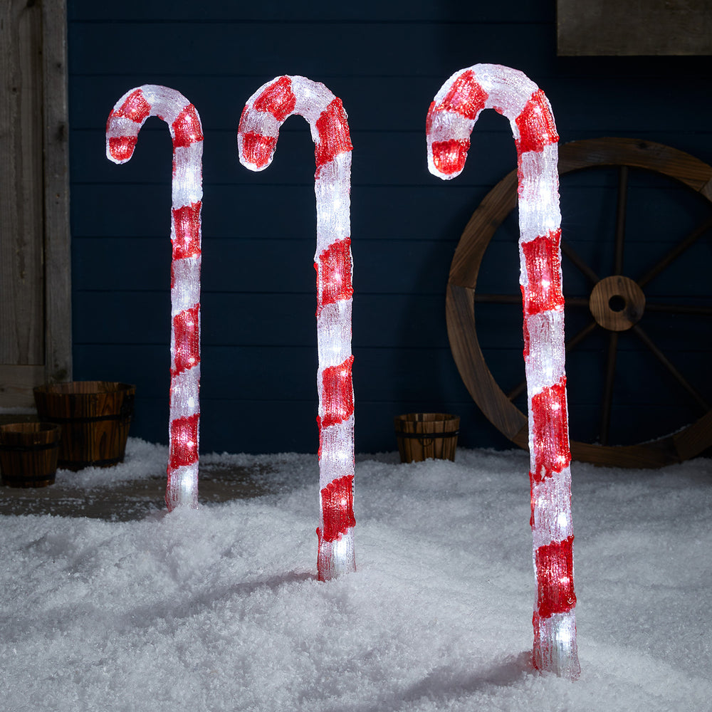 Candy Cane Outdoor Christmas Decoration Trio