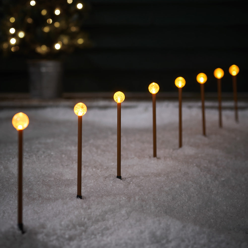 8 Bubble Battery Operated Garden Stake Lights