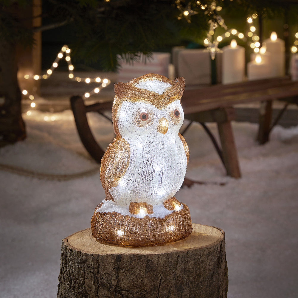 24cm Owl Outdoor Christmas Figure