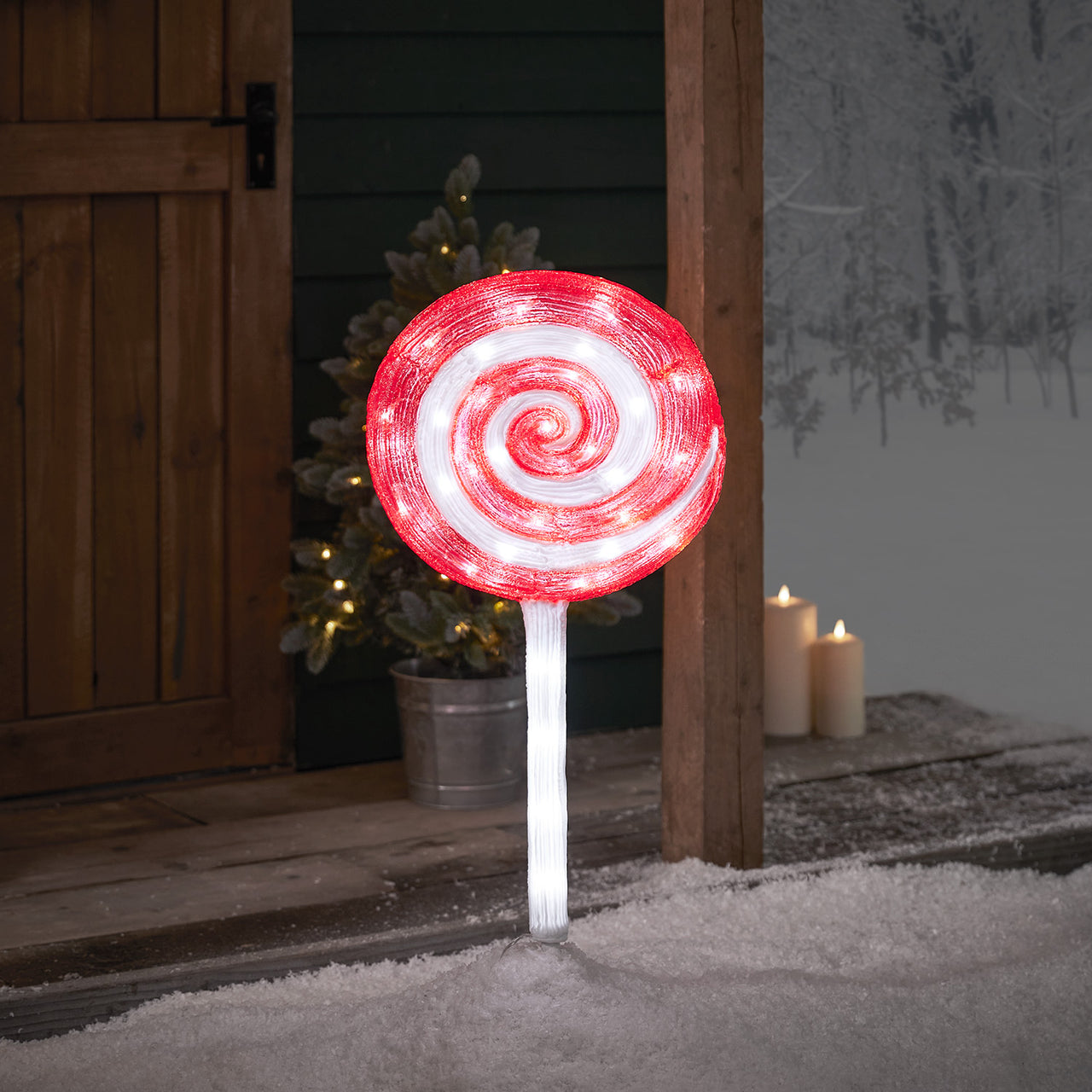 2 Lollypop Outdoor Christmas Decorations