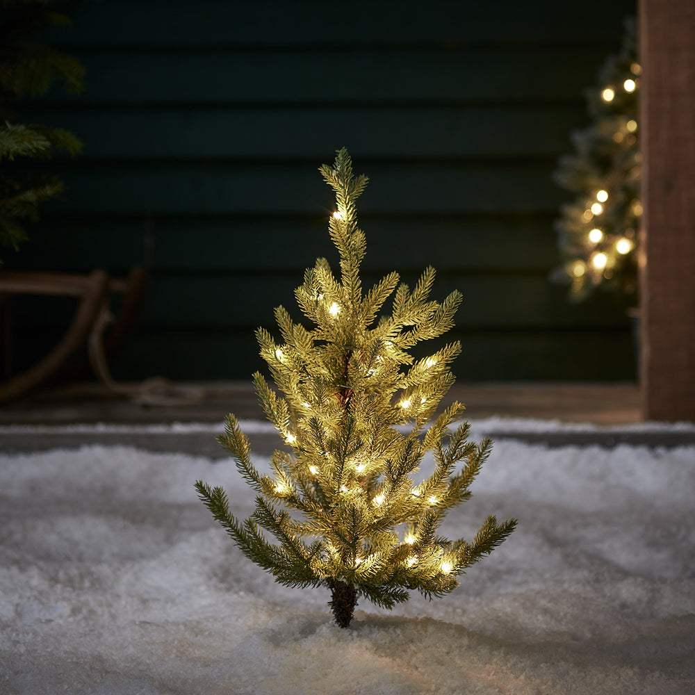 Pre Lit Norway Spruce Outdoor Christmas Tree Stake