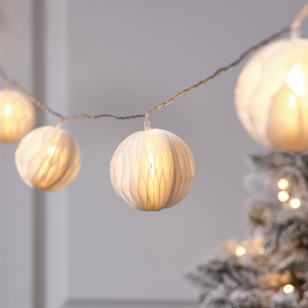 10 Paper Ball LED String Lights