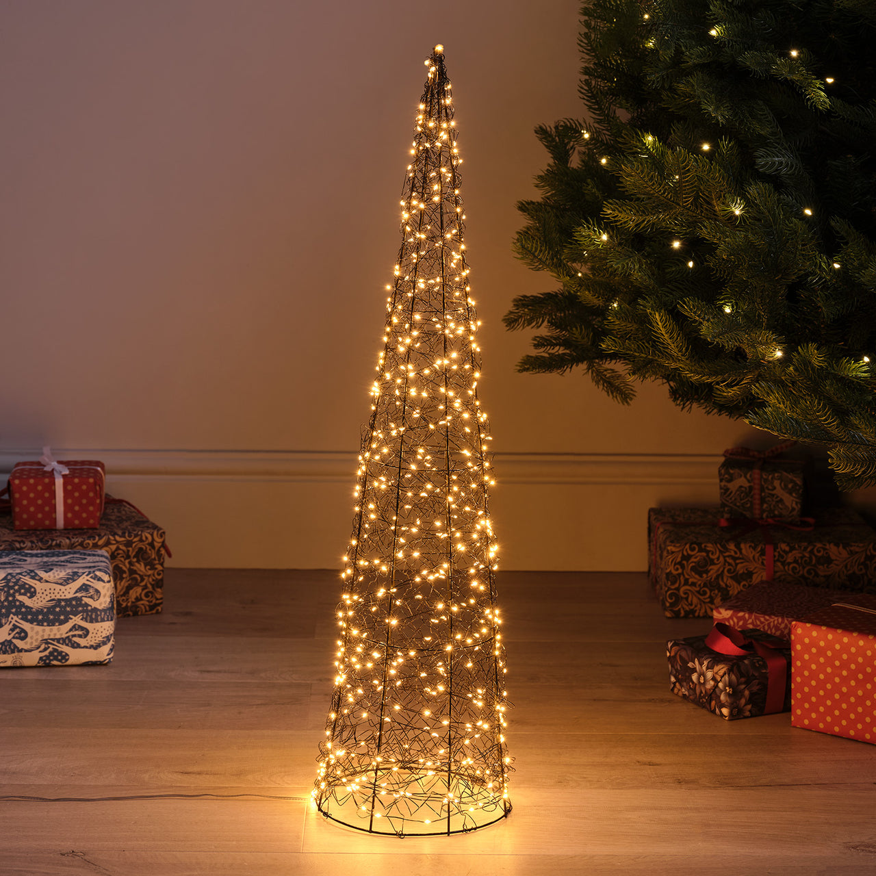 80cm Warm White Micro LED Wire Cone