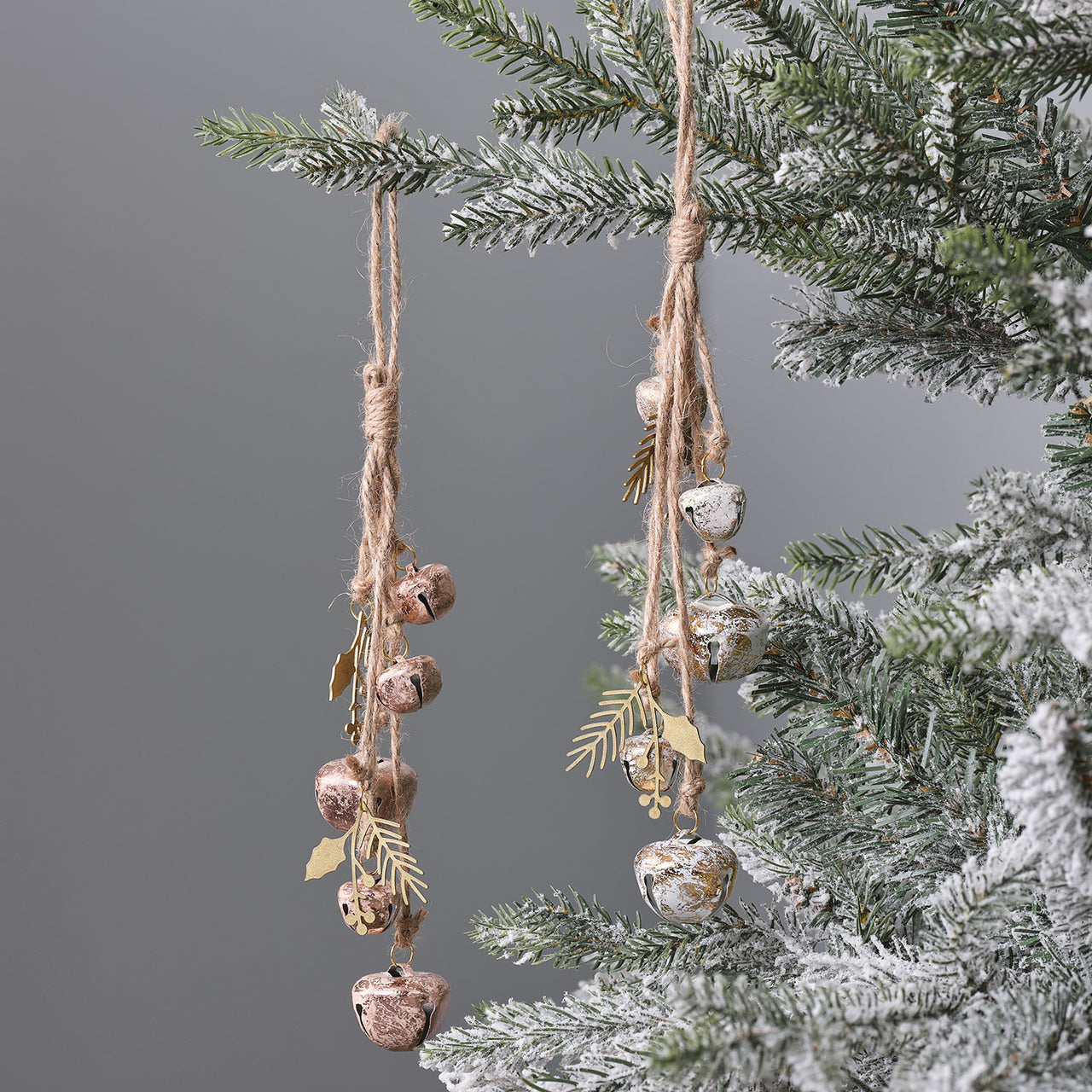 Set of 2 Hanging Bell Christmas Decorations