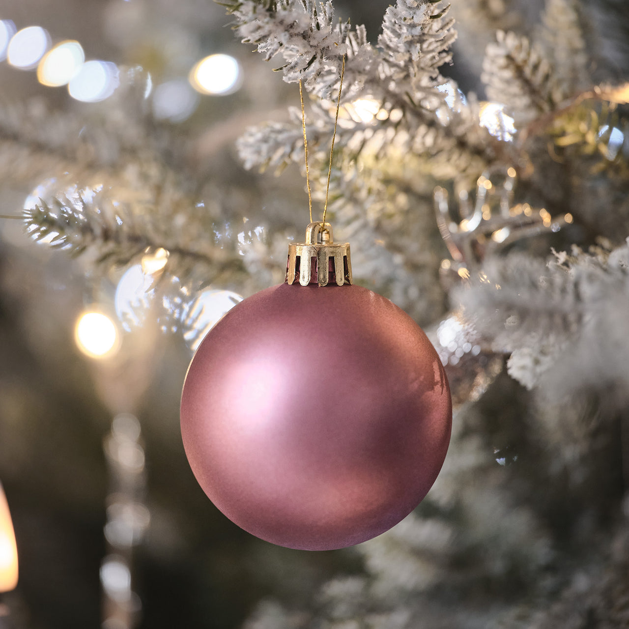 Set of 12 Dark Pink Christmas Baubles