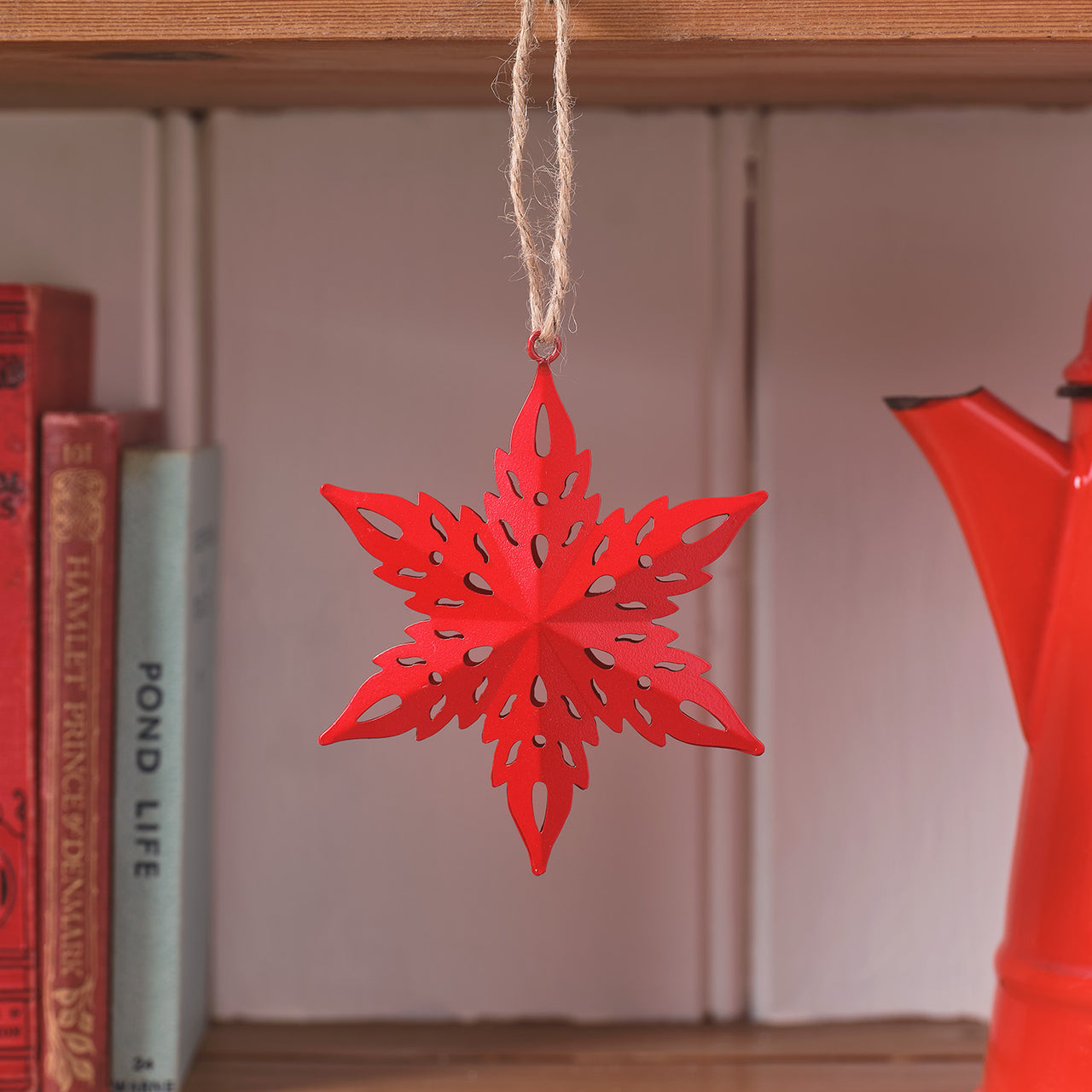 6 Snowflake Star Cut Out Christmas Decorations