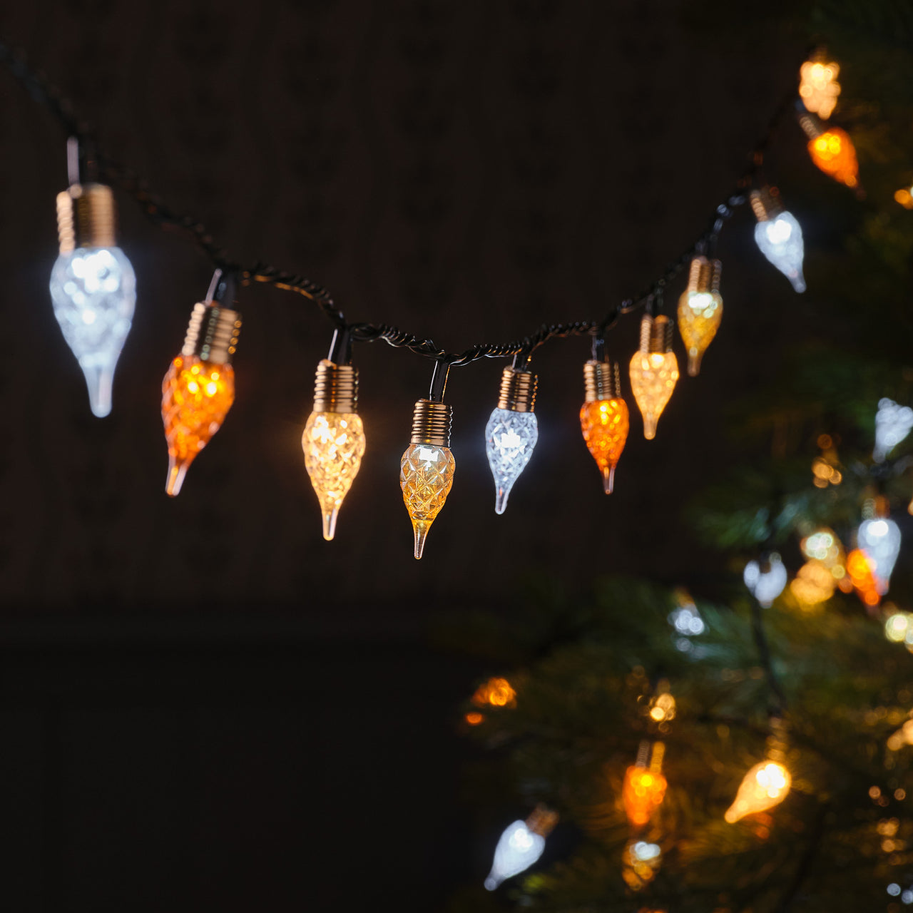 Vintage Teardrop LED String Lights