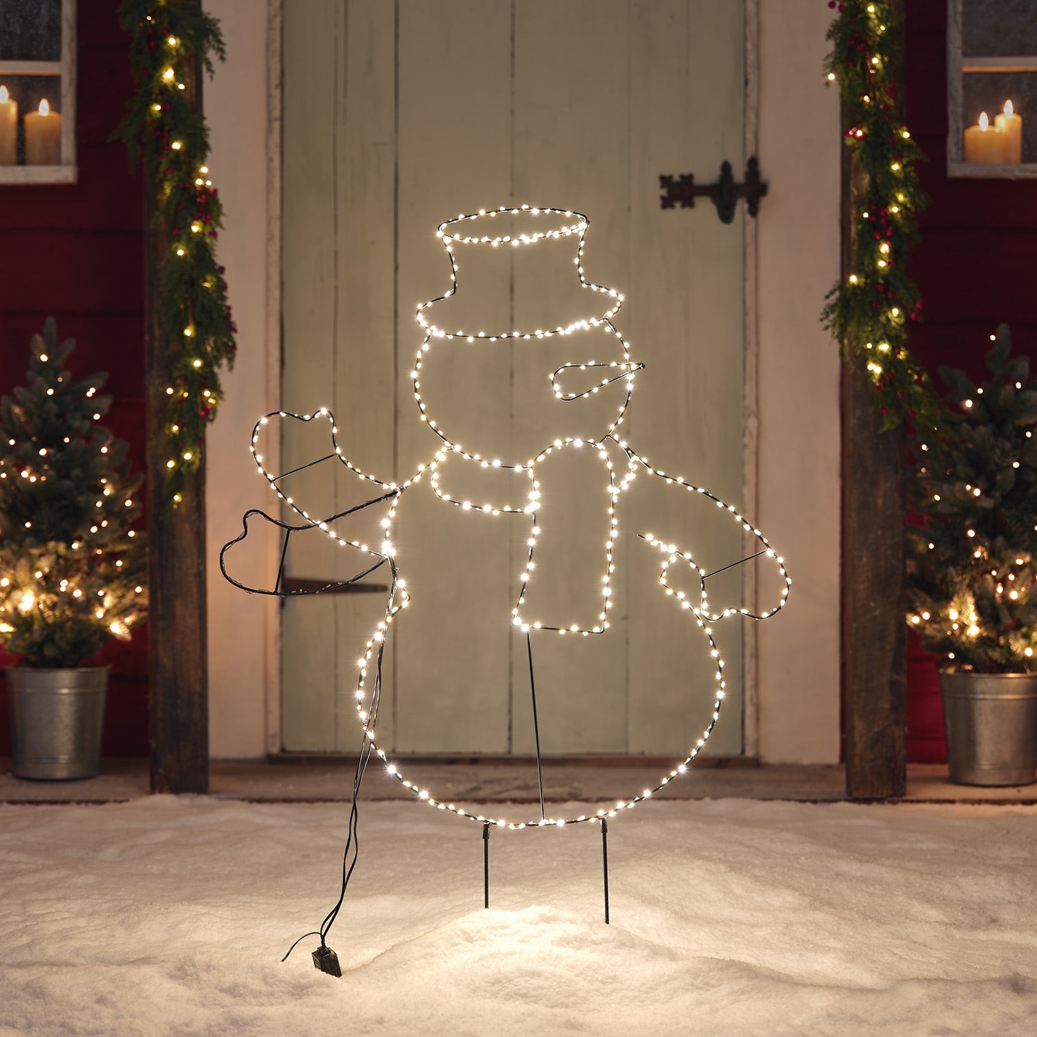 Waving Snowman LED Stake Light