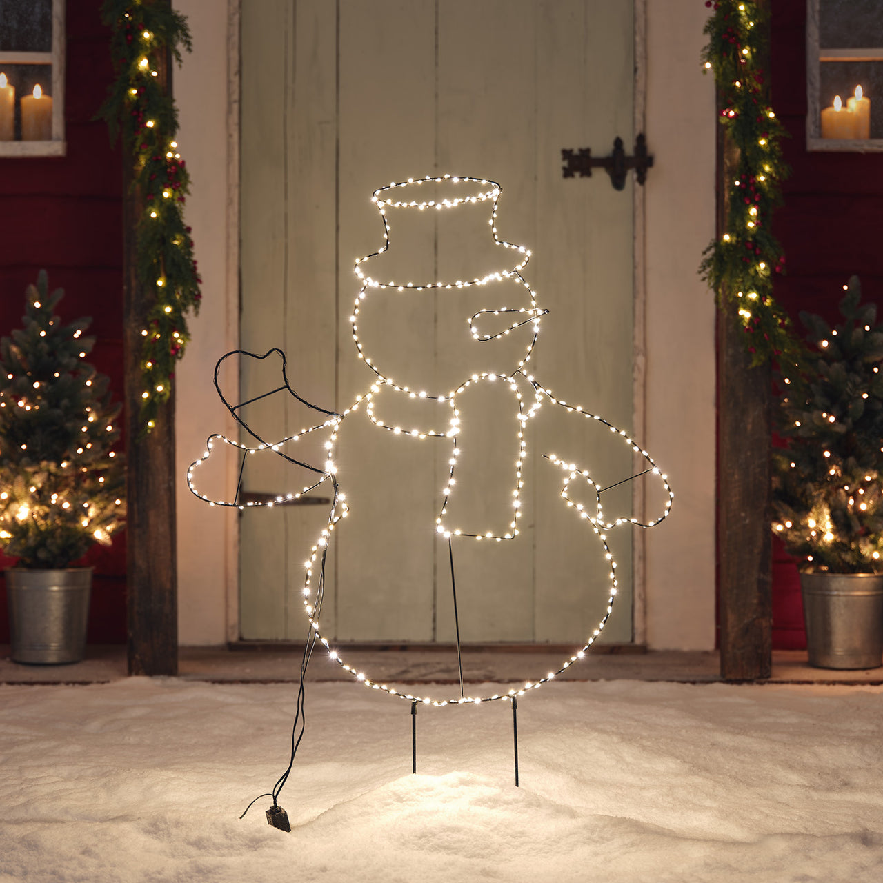 Waving Snowman LED Stake Light