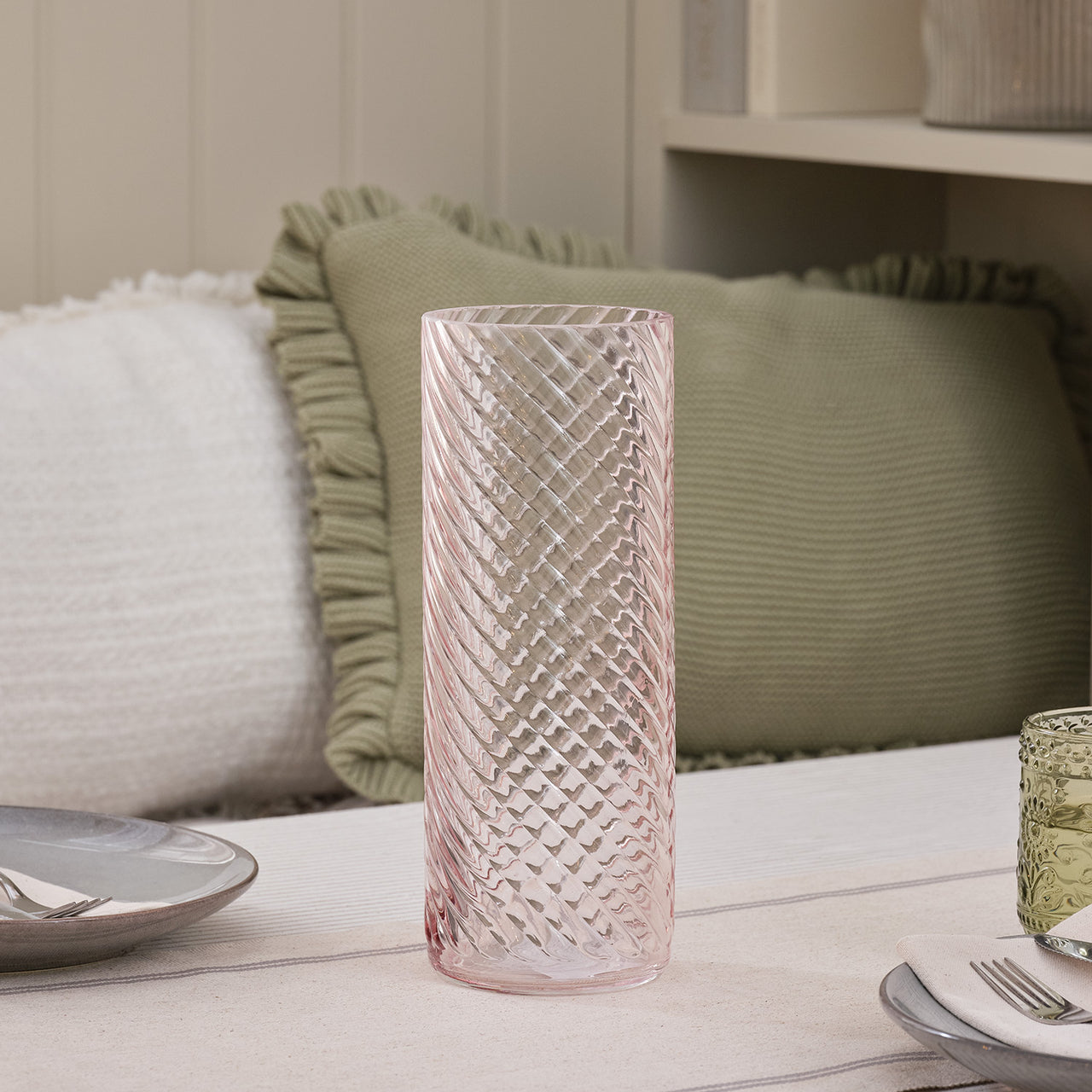 Blush Textured Glass Vase