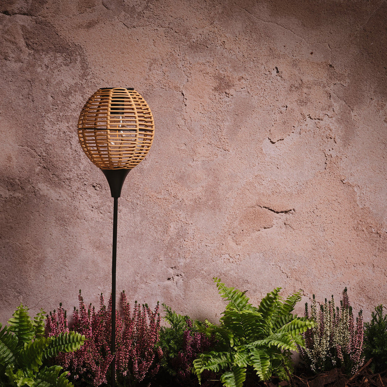 Hygge Wicker Style Solar Stake Light