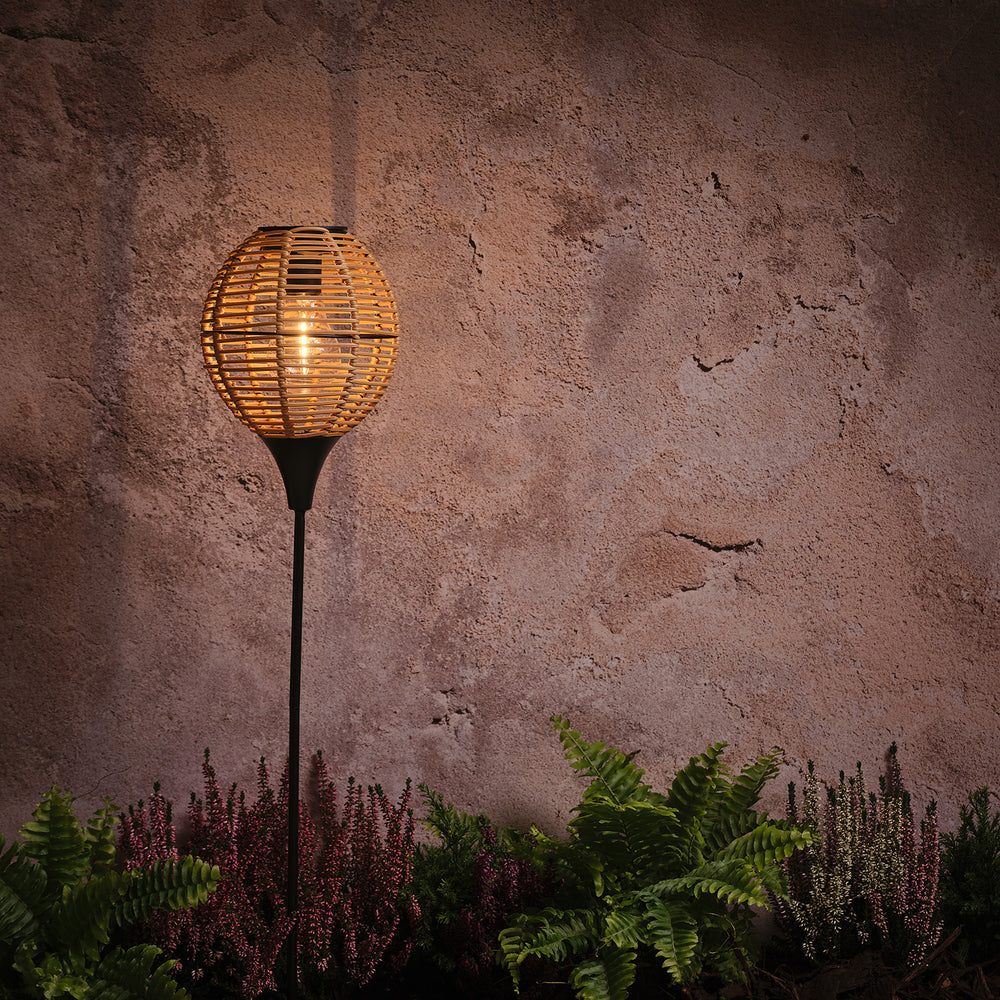 Hygge Wicker Style Solar Stake Light