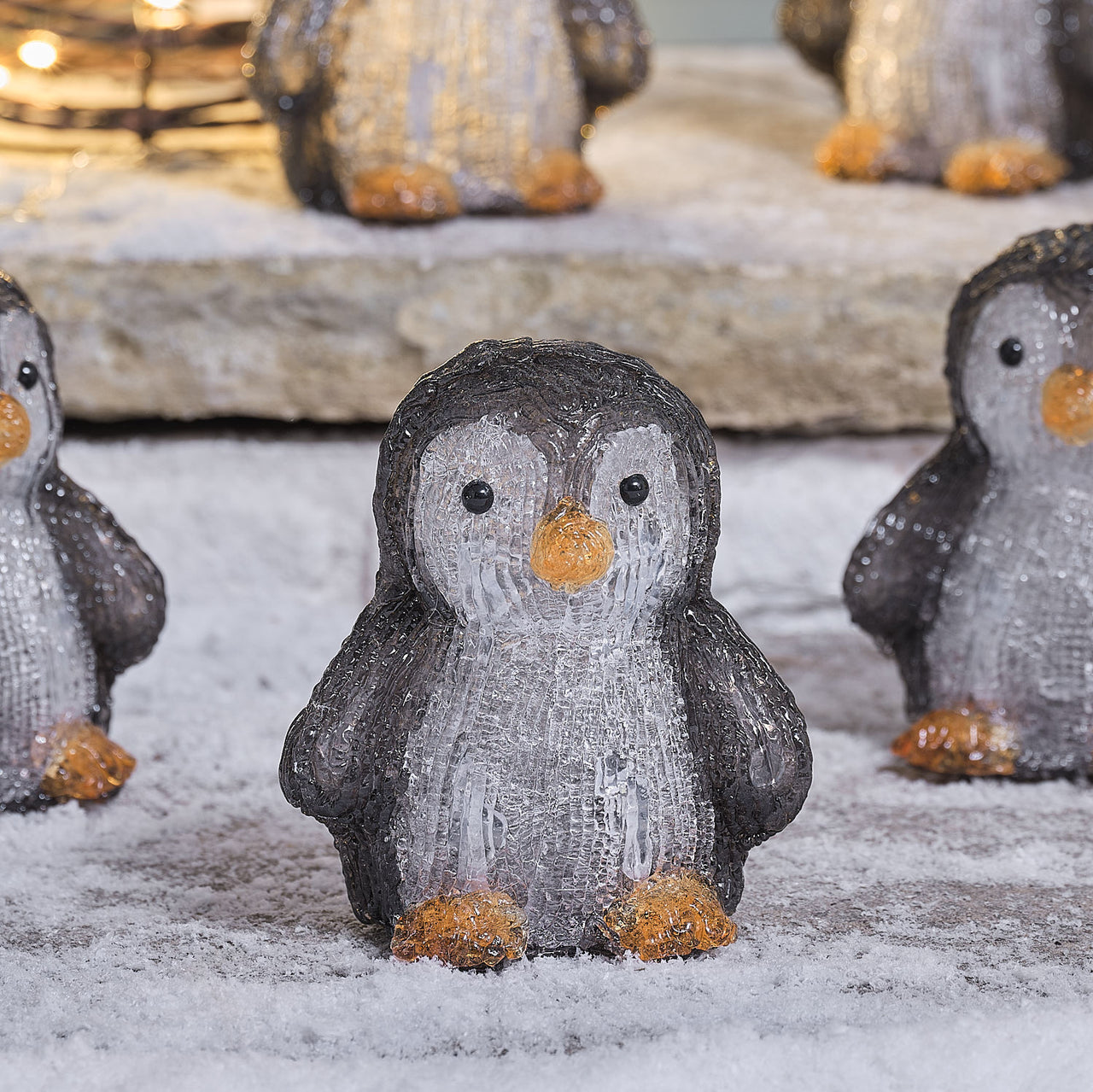 5 Penguin LED 3D Acrylic Christmas Figures