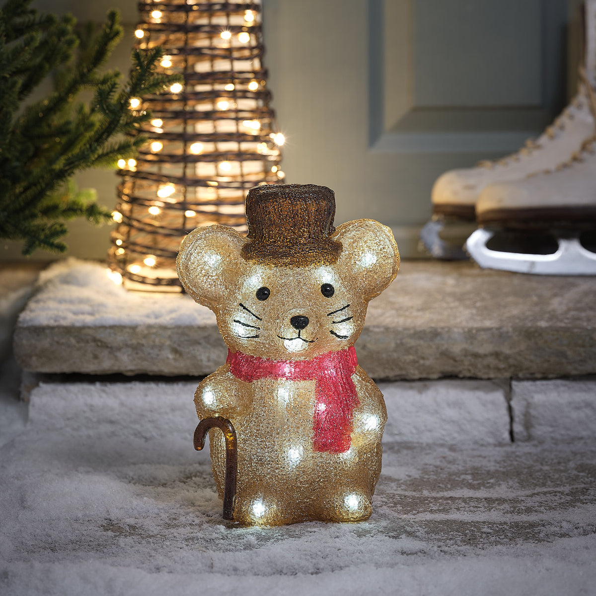 25cm Merlin Mouse LED 3D Acrylic Christmas Figure