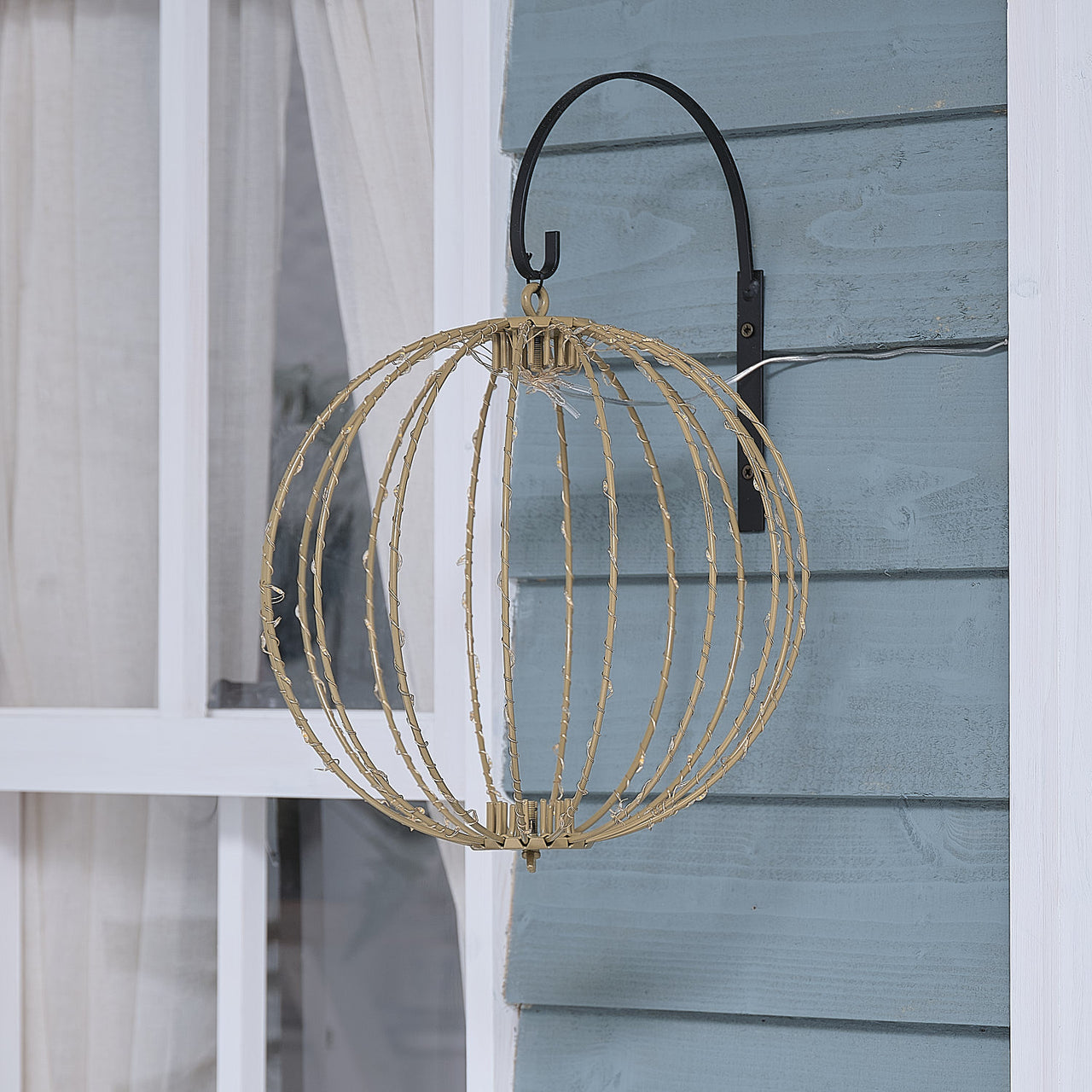 28cm Twinkling Gold Micro LED Hanging Outdoor Ball Decoration