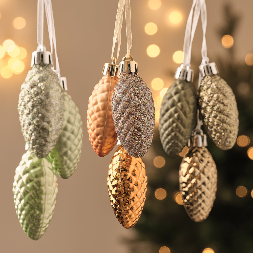 Set of 3 Pinecone Christmas Tree Decorations