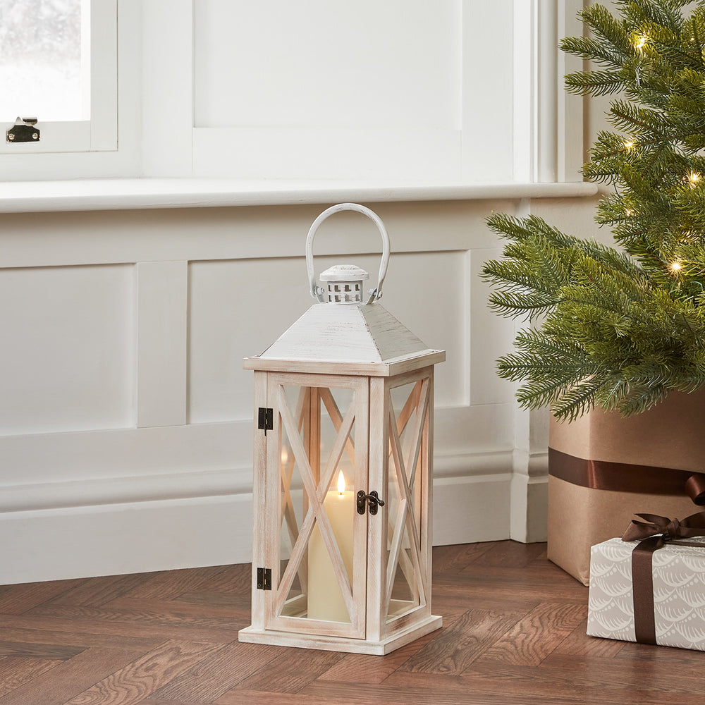 Folkestone Wooden Lantern with TruGlow® Candle
