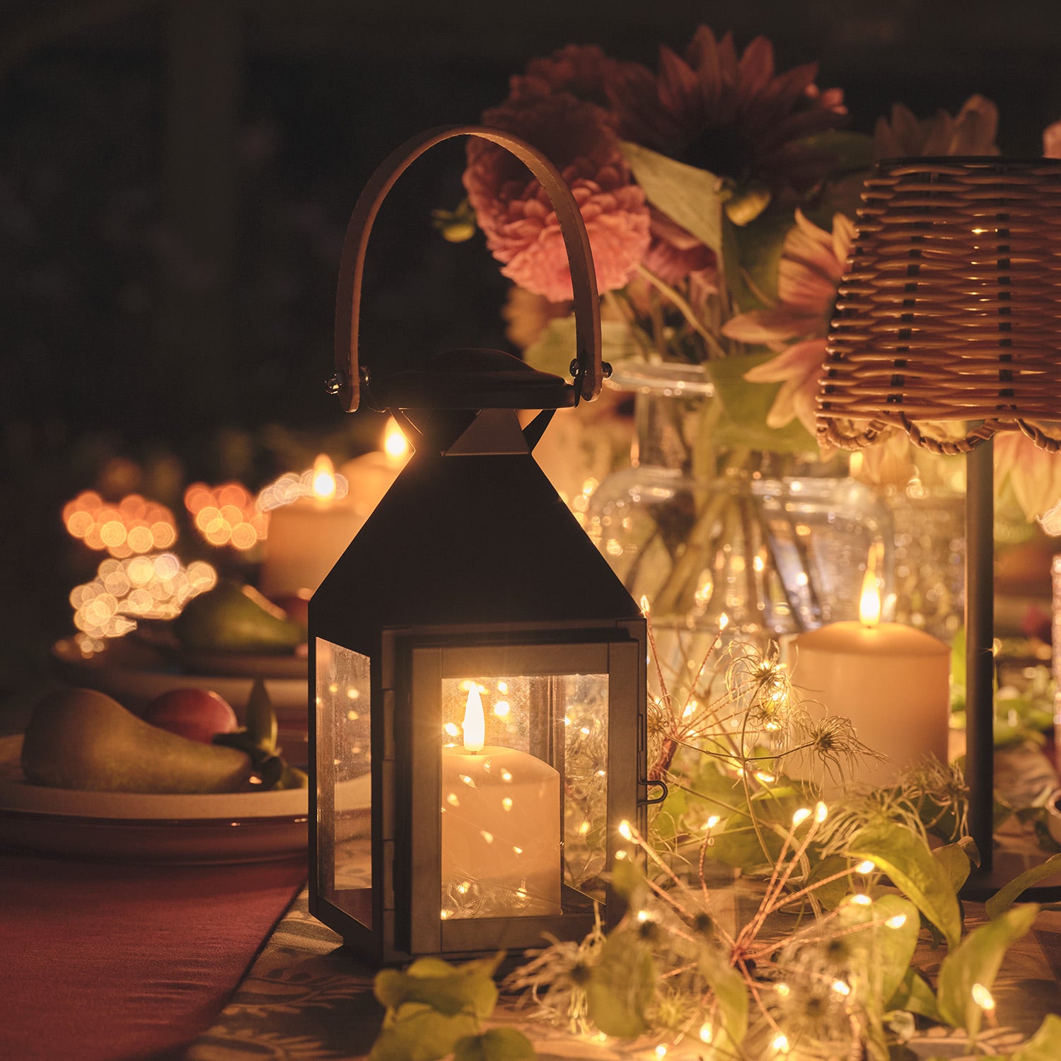 Brixham Small Leather Effect Handle Lantern with TruGlow® Candle and R