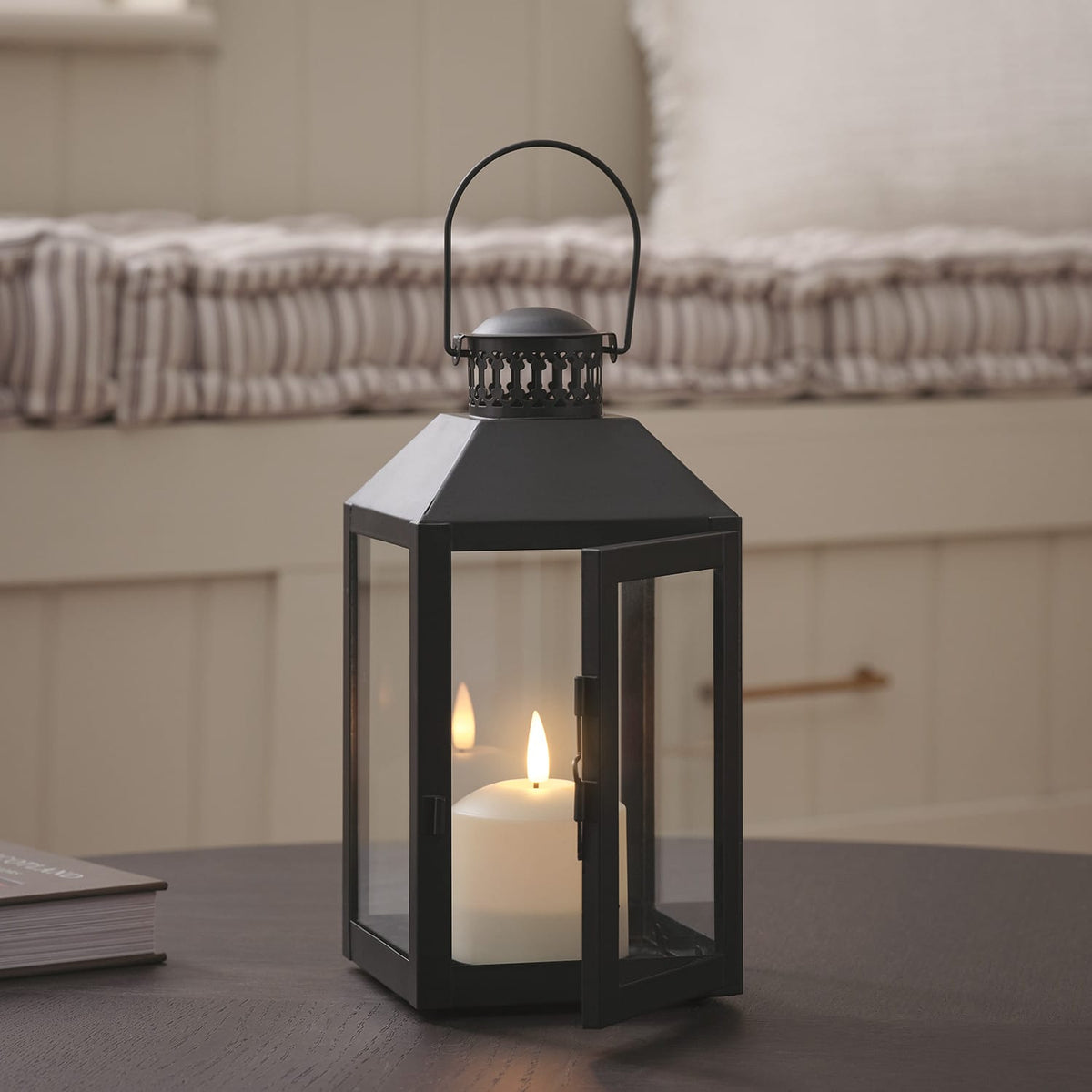 Compact Black LED Candle Lantern - second product view