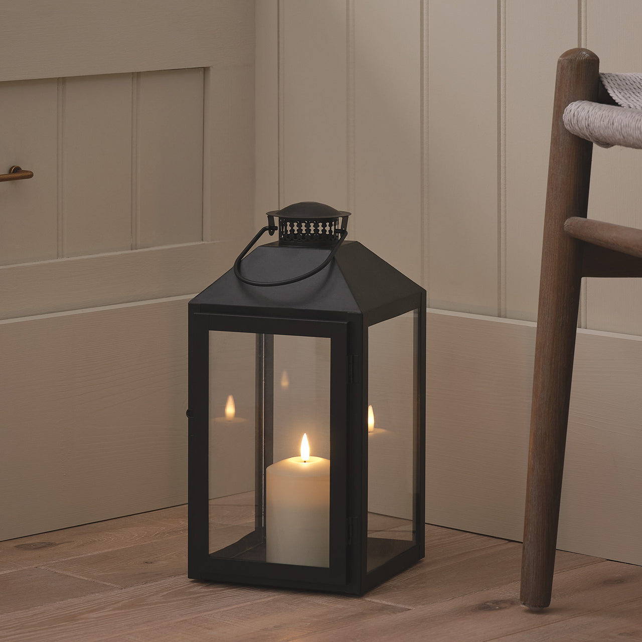 Seaton Large Lantern with TruGlow® Candle With Remote Control