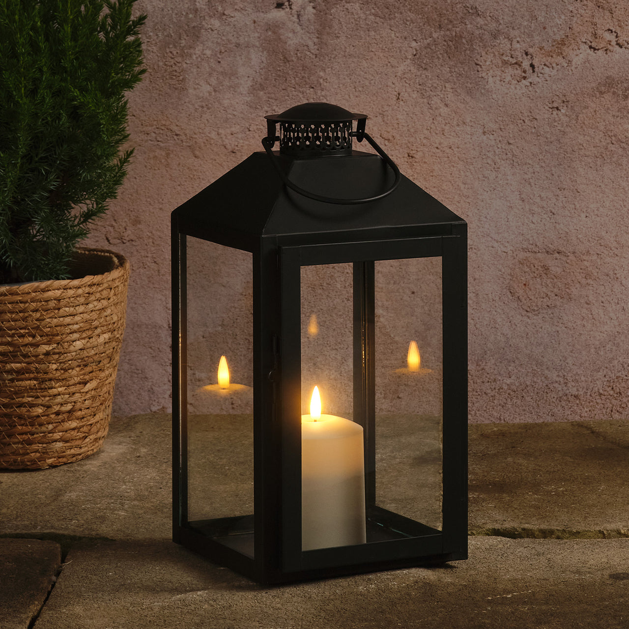 Seaton Large Lantern with TruGlow® Candle With Remote Control
