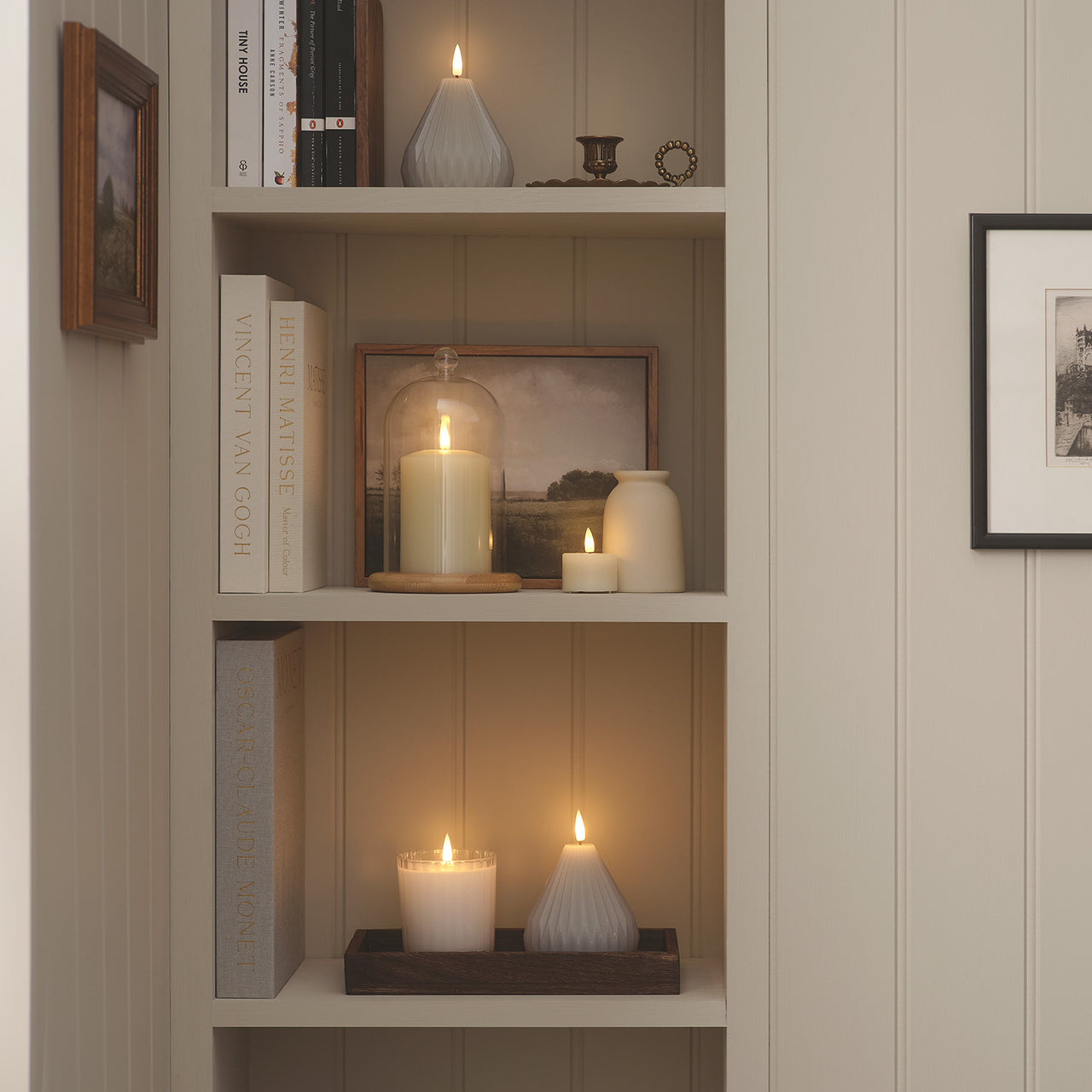 Set of 2 TruGlow® Sculpted LED Pear Candles with Remote Control