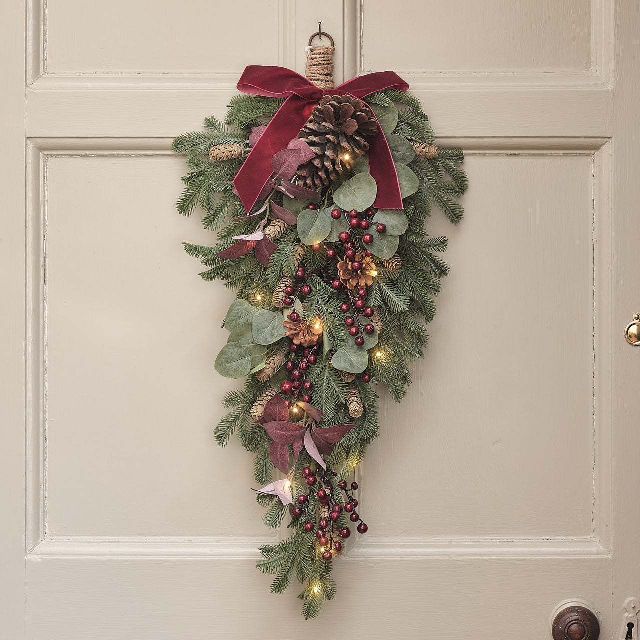 Pre Lit Christmas Joy Wreath and Bough