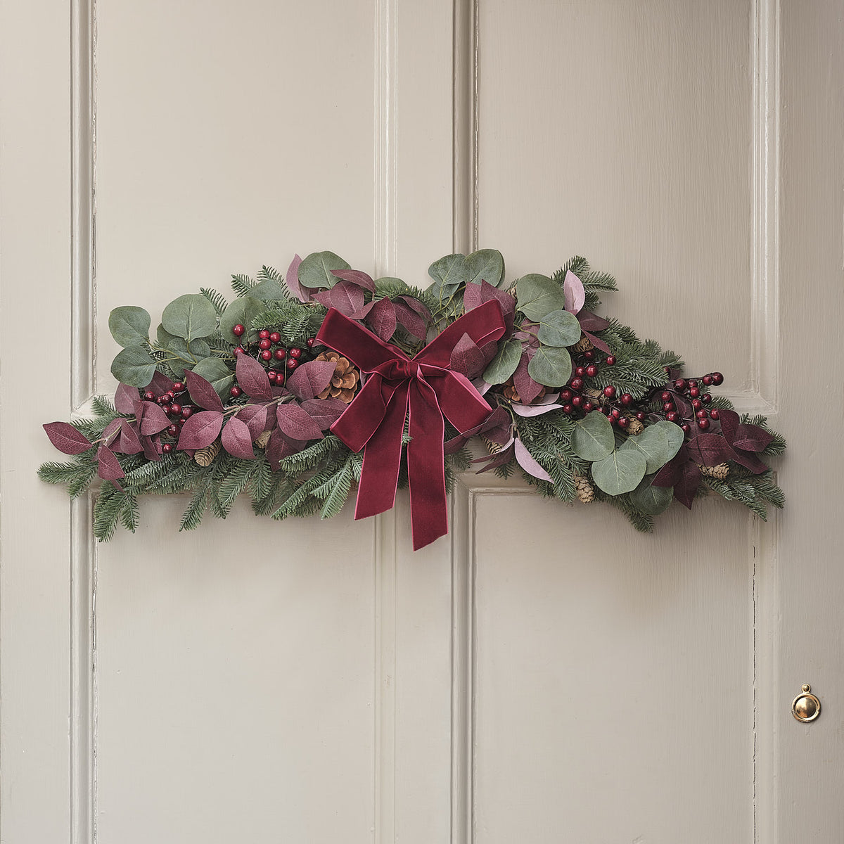 70cm Pre Lit Christmas Joy Swag