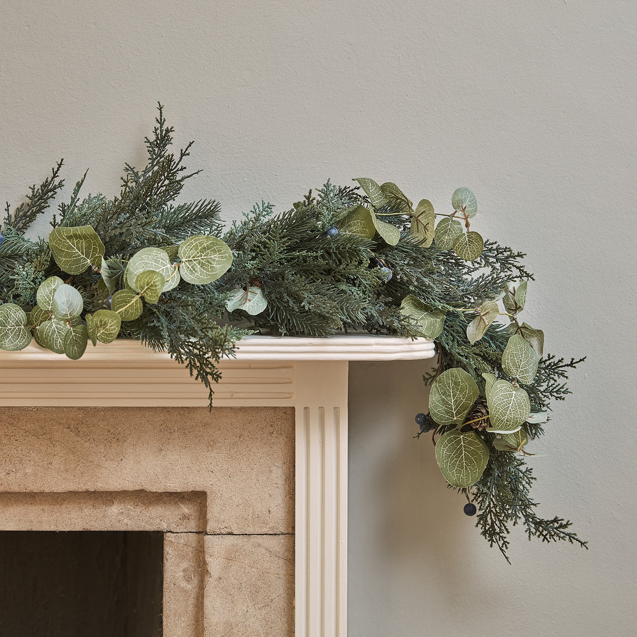 2m Pre Lit Oversized Frosted Berry and Pinecone Christmas Garland
