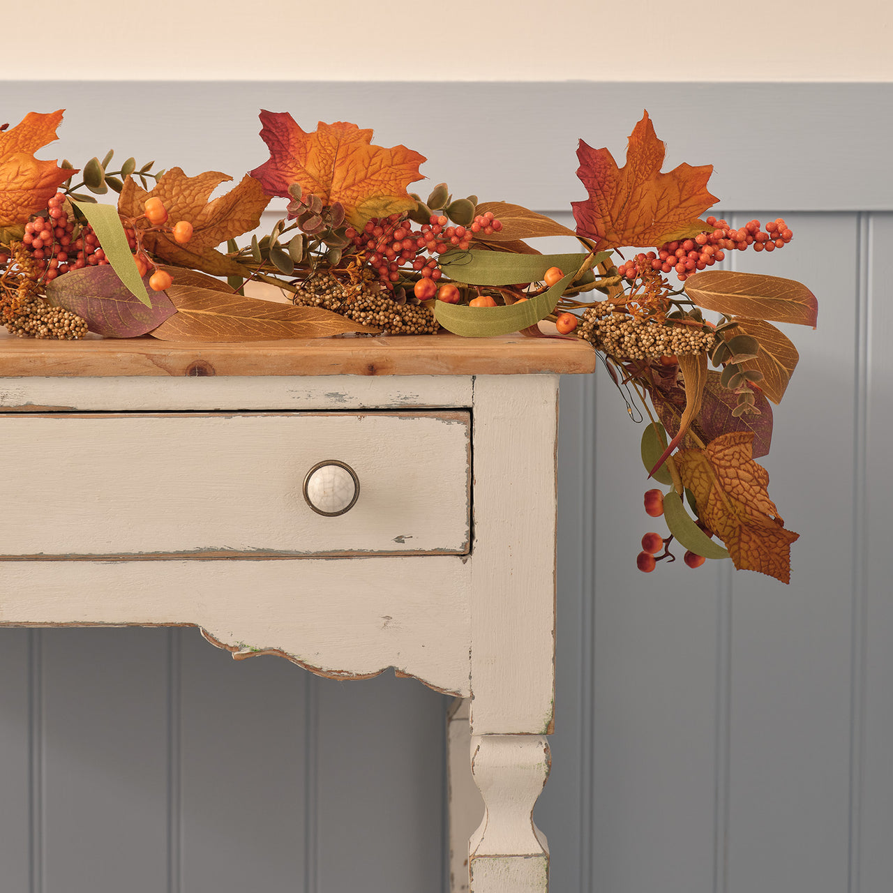 Pre Lit Maple Orchard Autumn Wreath & Bough