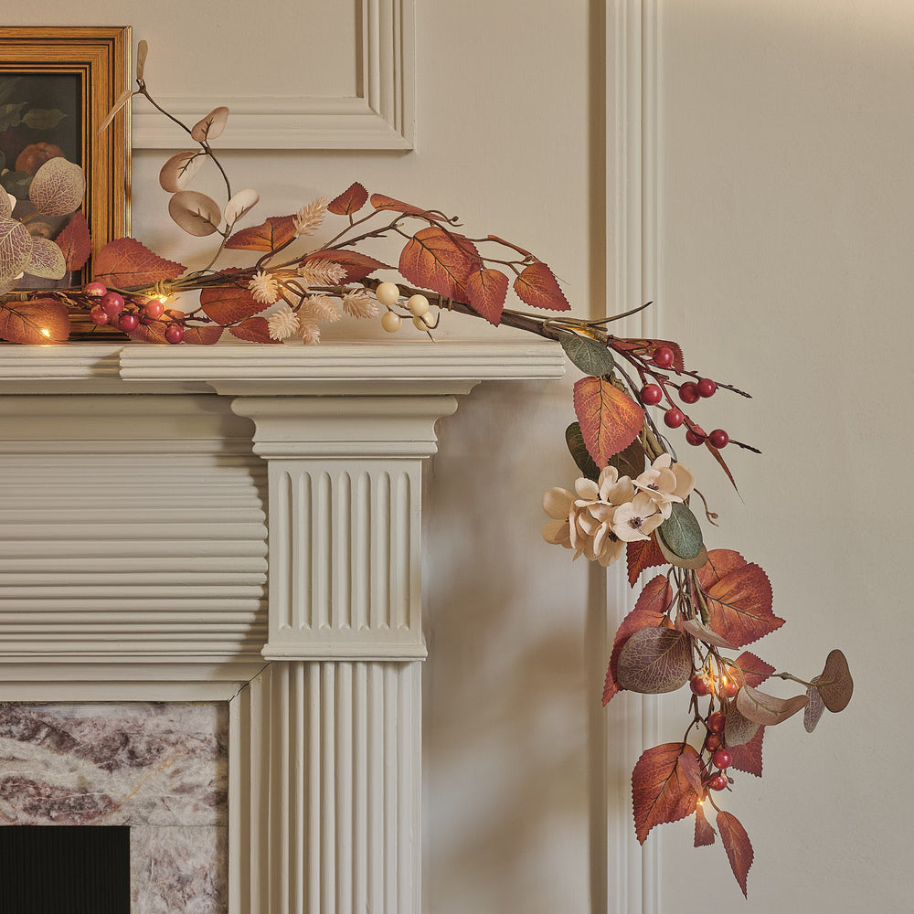1.5m Pre Lit Berry Harvest Autumn Garland