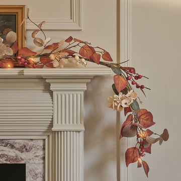 1.5m Pre Lit Berry Harvest Autumn Garland