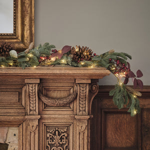 1.5m Pre Lit Christmas Joy Garland