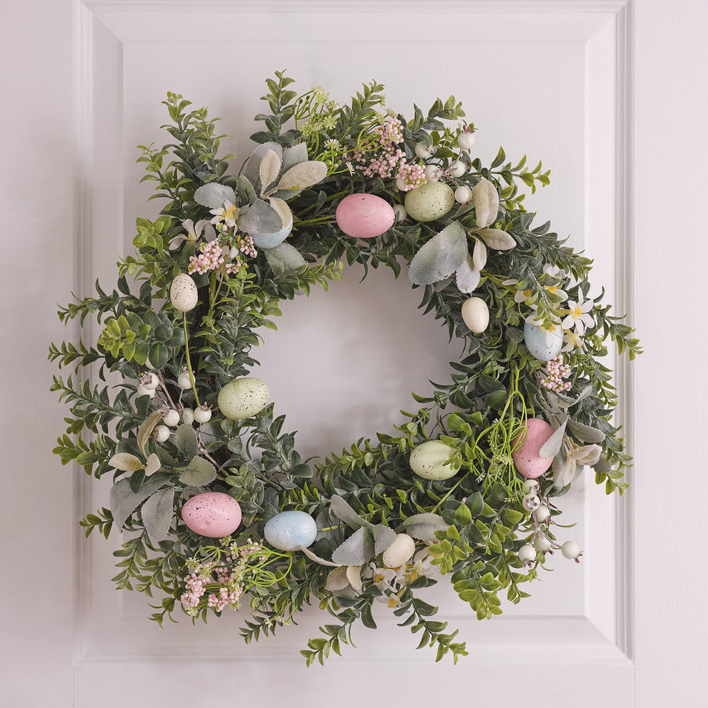 50cm Pre Lit Easter Egg Wreath
