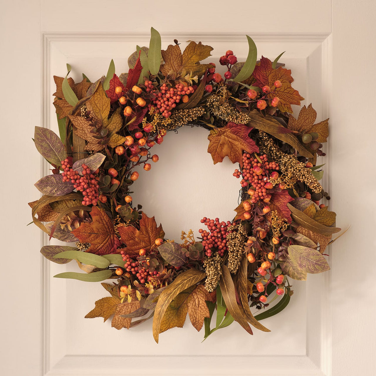 Pre Lit Maple Orchard Autumn Wreath & Bough