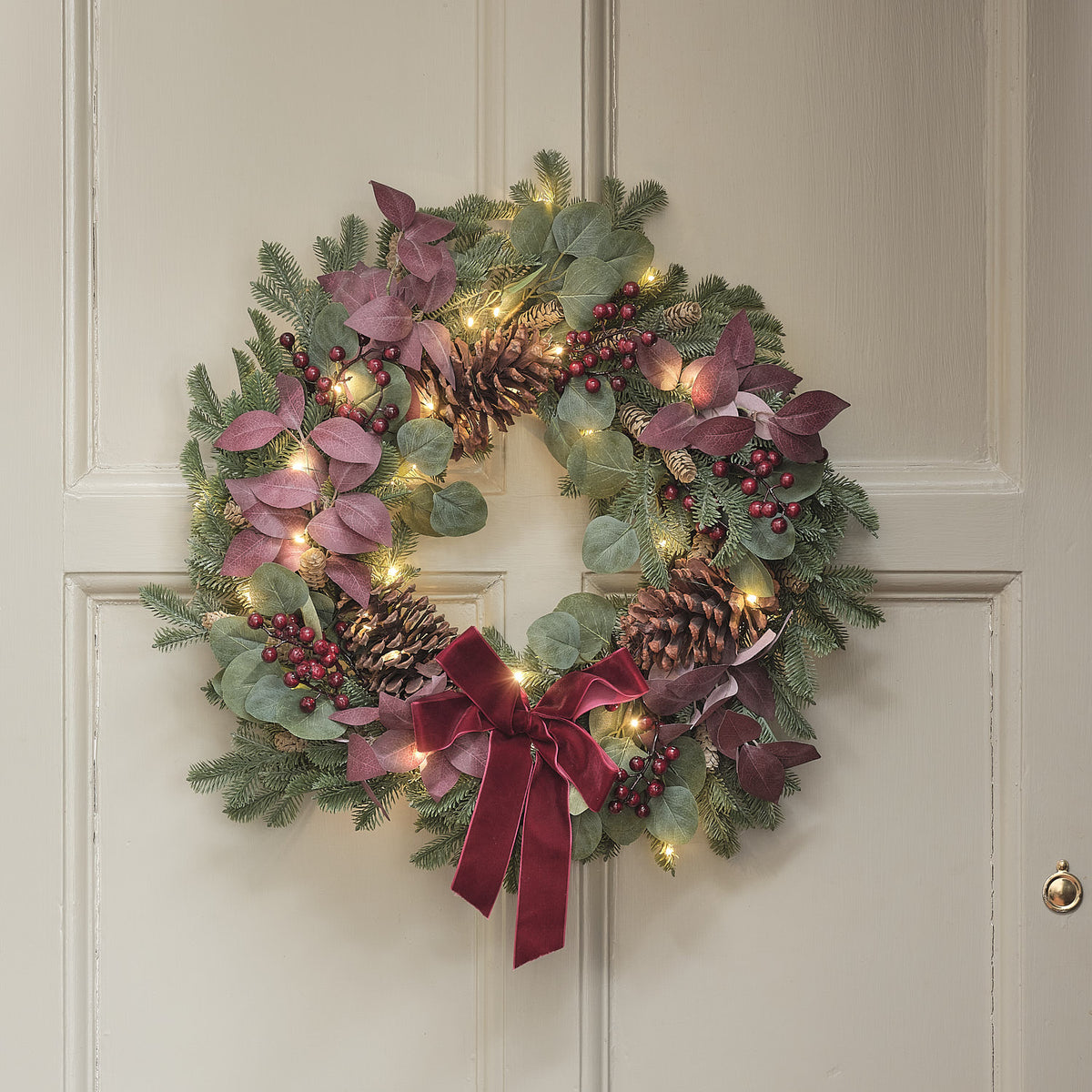 Pre Lit Christmas Joy Wreath and Bough