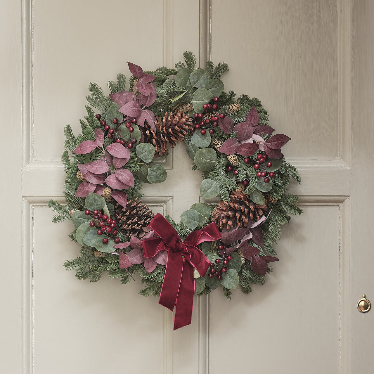 60cm Pre Lit Christmas Joy Outdoor Wreath