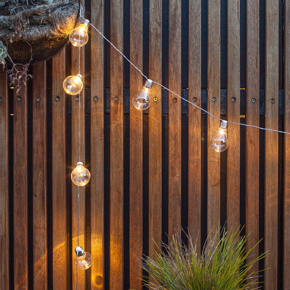 10 Warm White Edison Battery Festoon Lights