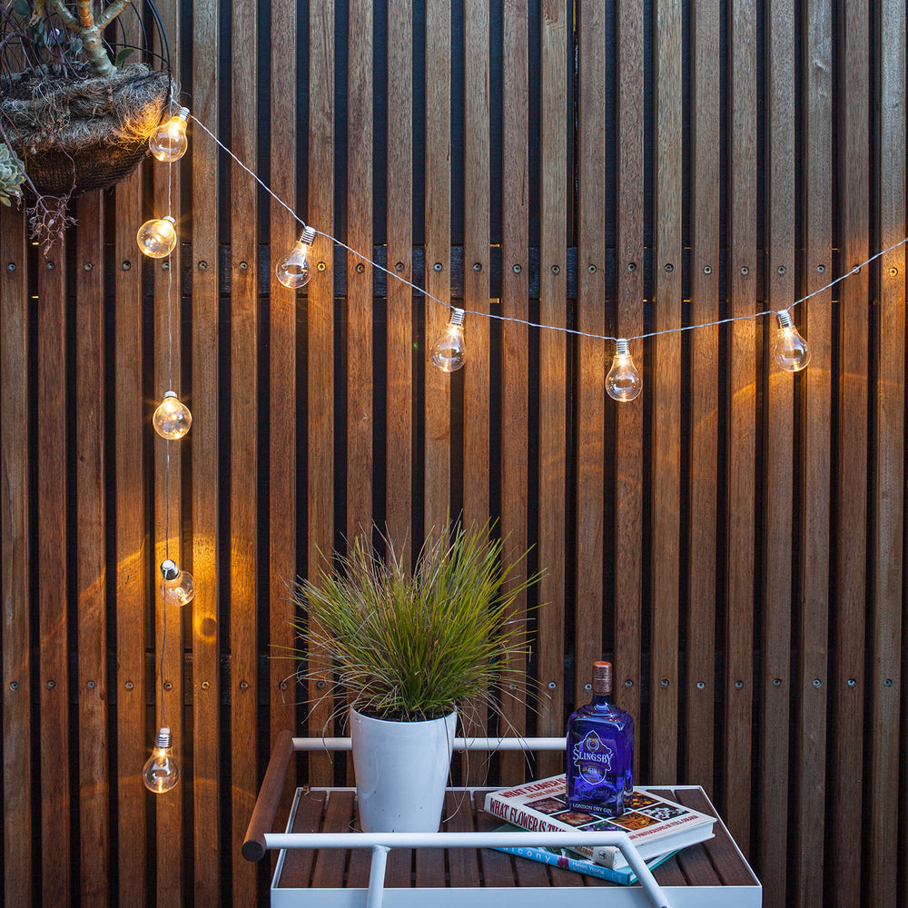 10 Warm White Edison Battery Festoon Lights