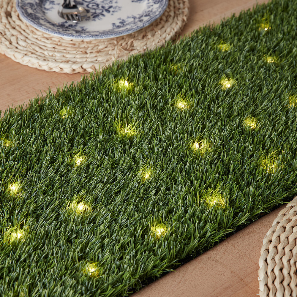 48 LED Illuminated Faux Grass Table Runner