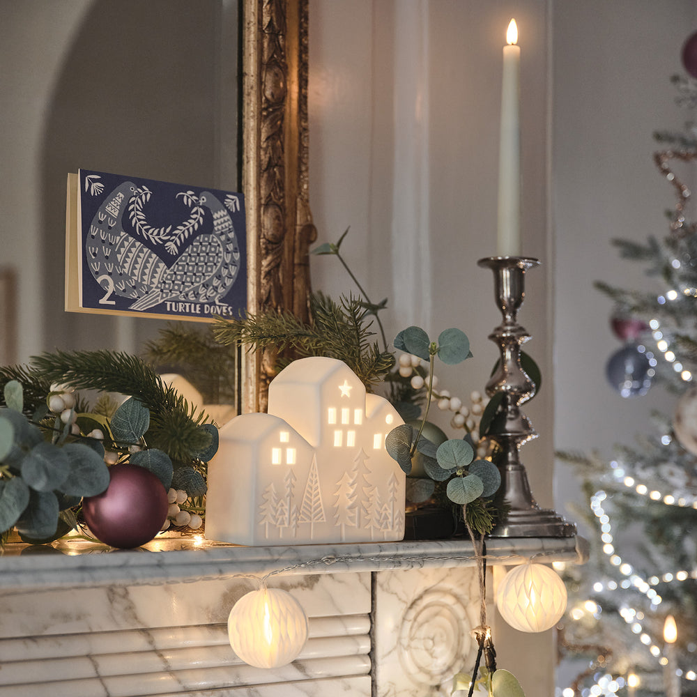 Ceramic House LED Christmas Decoration