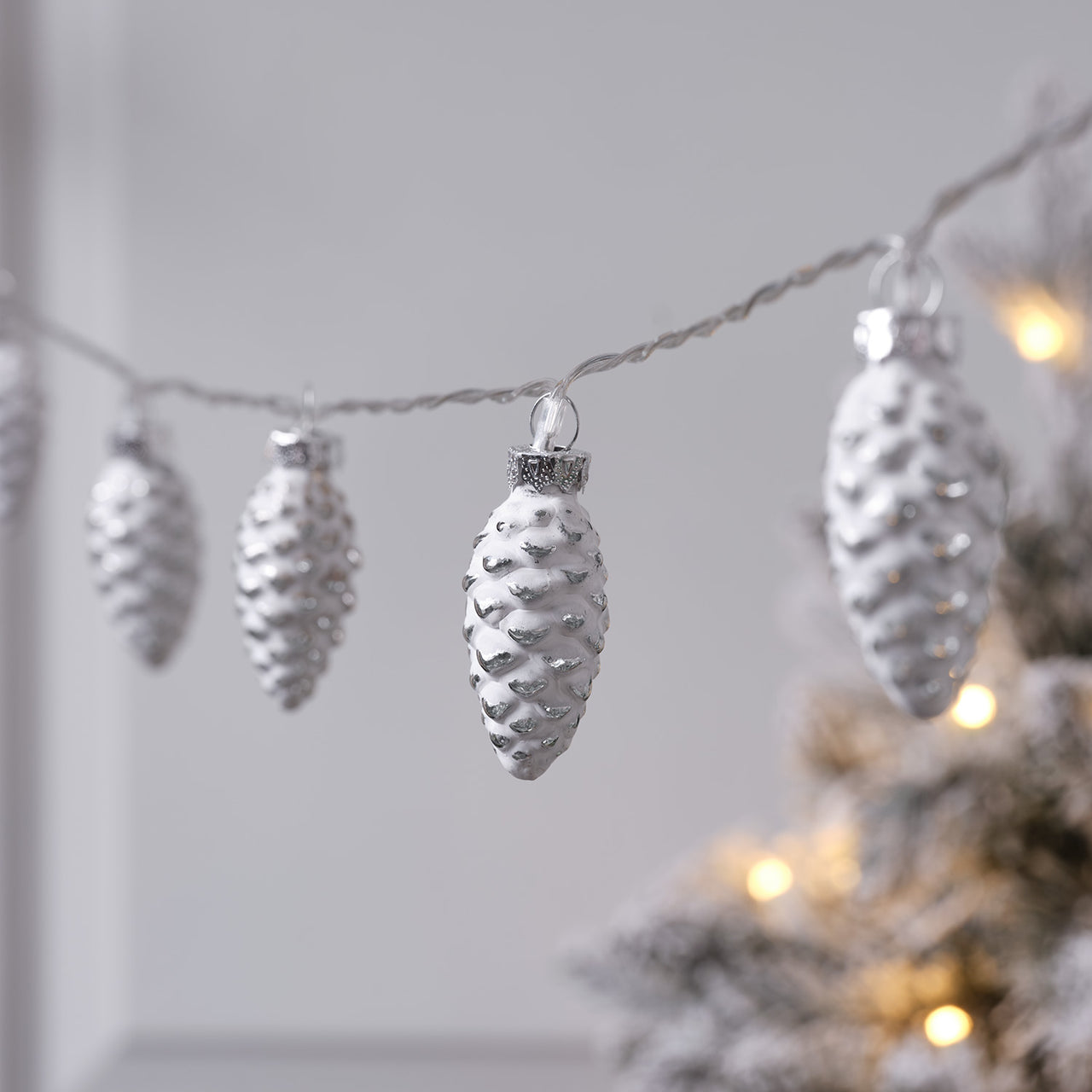 10 Glass Pinecone LED String Lights